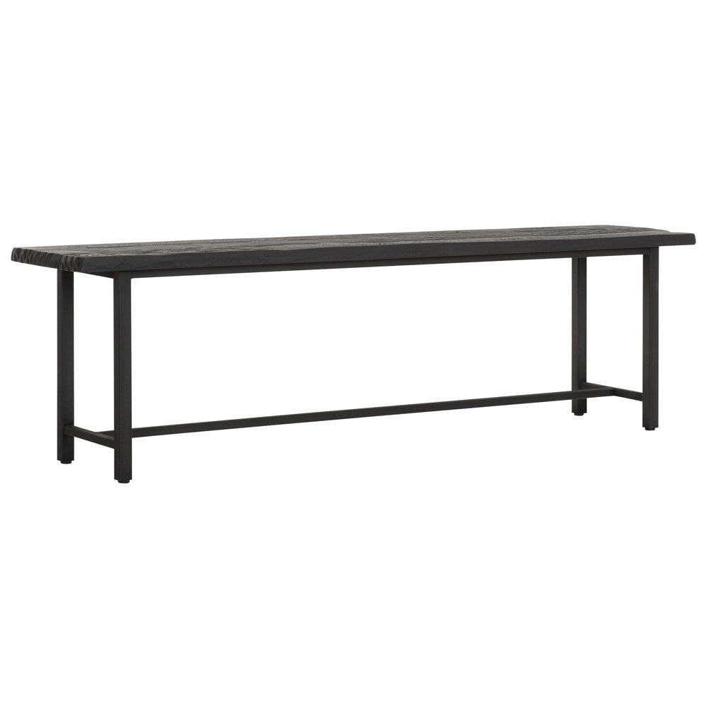 Product photograph of Dtp Home Beam Bench With Recycled Teakwood Finish Top In Black Medium from Olivia's