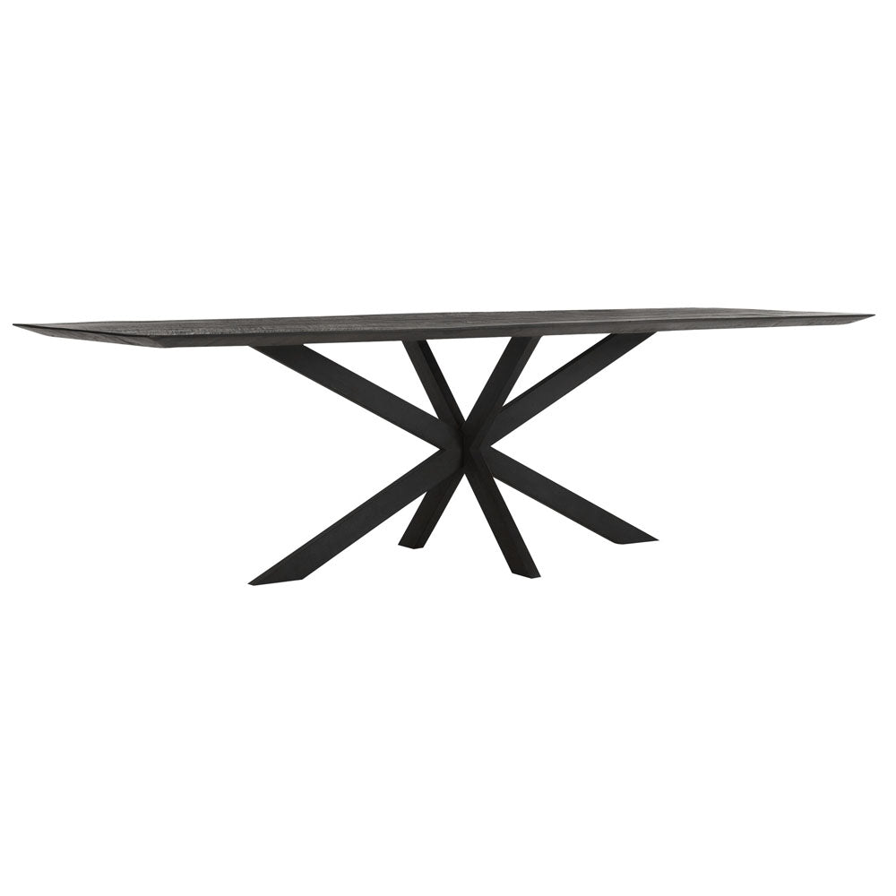 Dtp Home Curves Rectangular Dining Table In Black Recycled Teakwood Finish Small