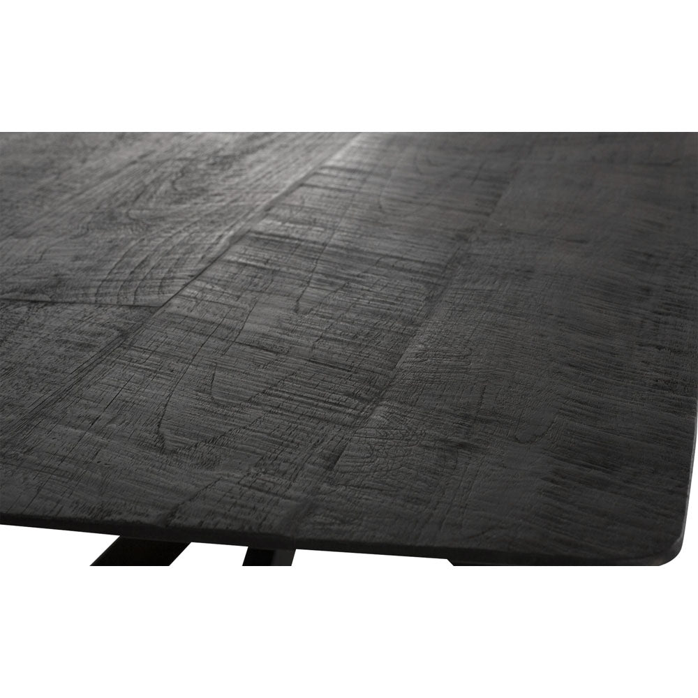 Product photograph of Dtp Home Curves Rectangular Dining Table In Black Recycled Teakwood Finish Large from Olivia's.