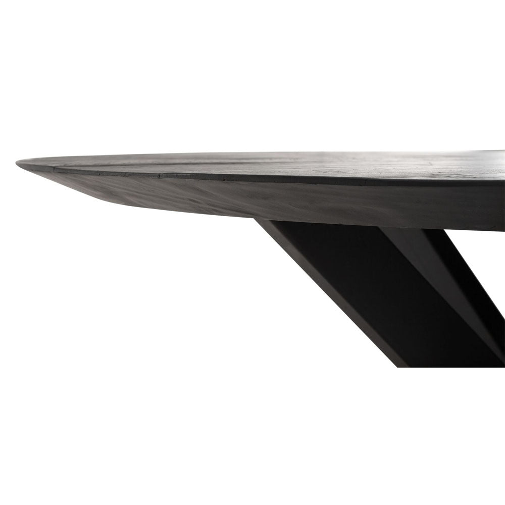 Product photograph of Dtp Home Curves Rectangular Dining Table In Black Recycled Teakwood Finish Large from Olivia's.