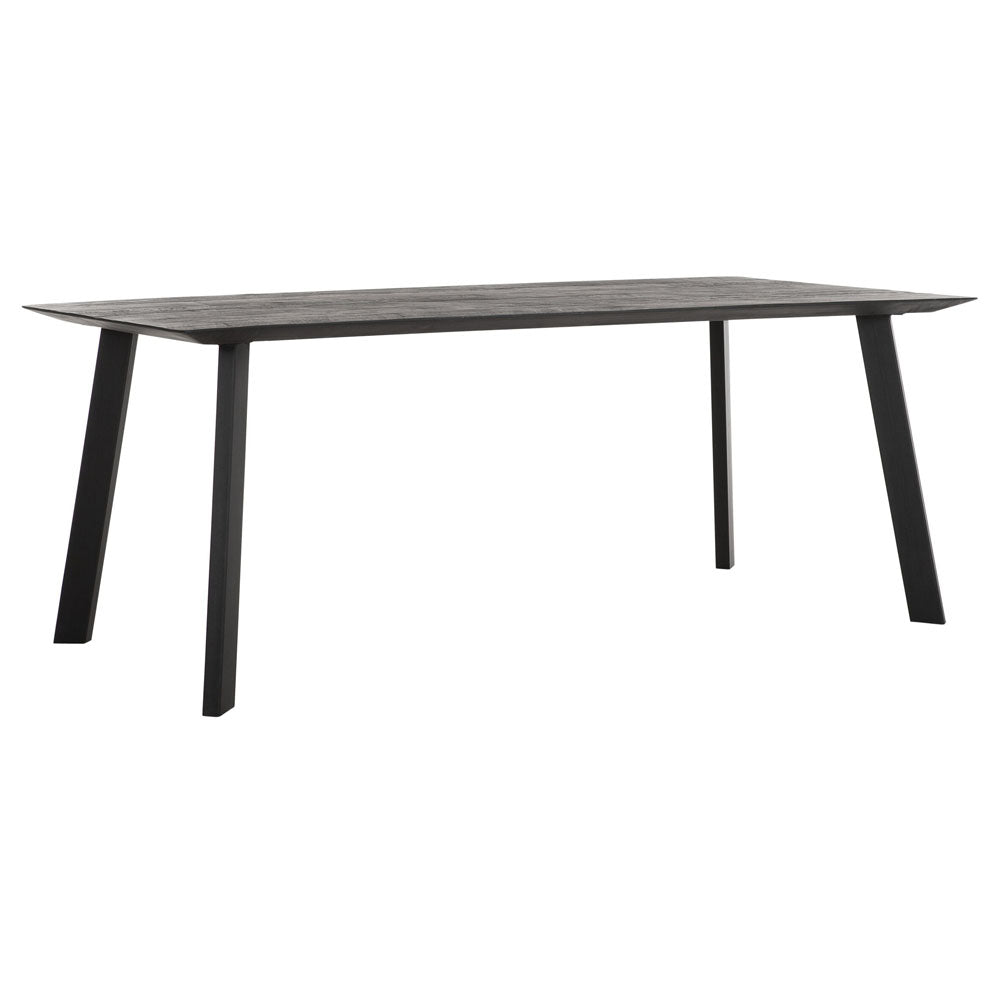 Dtp Home Rectangular Dining Table In Black Recycled Teakwood Finish Large