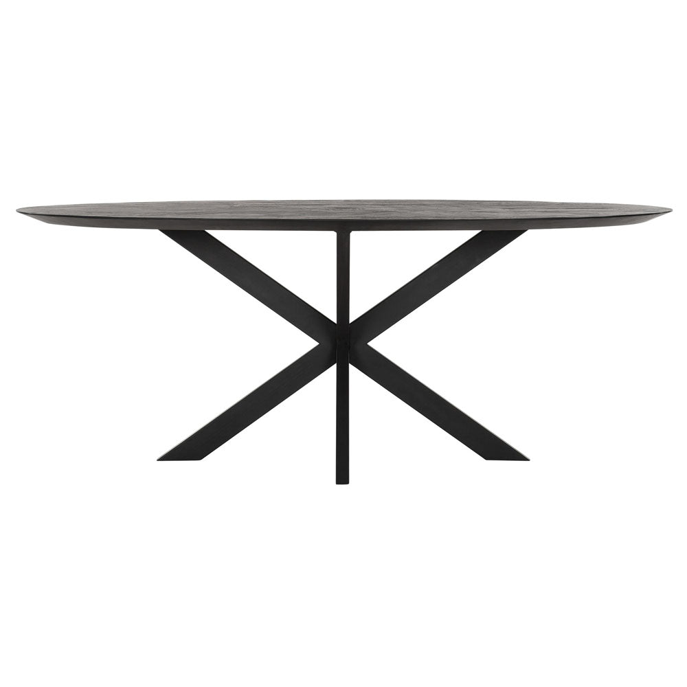 Product photograph of Dtp Home Oval Dining Table In Black Recycled Teakwood Finish Small from Olivia's