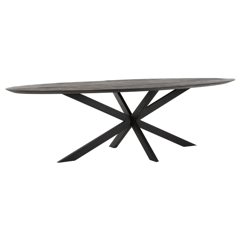 Product photograph of Dtp Home Oval Dining Table In Black Recycled Teakwood Finish Small from Olivia's.