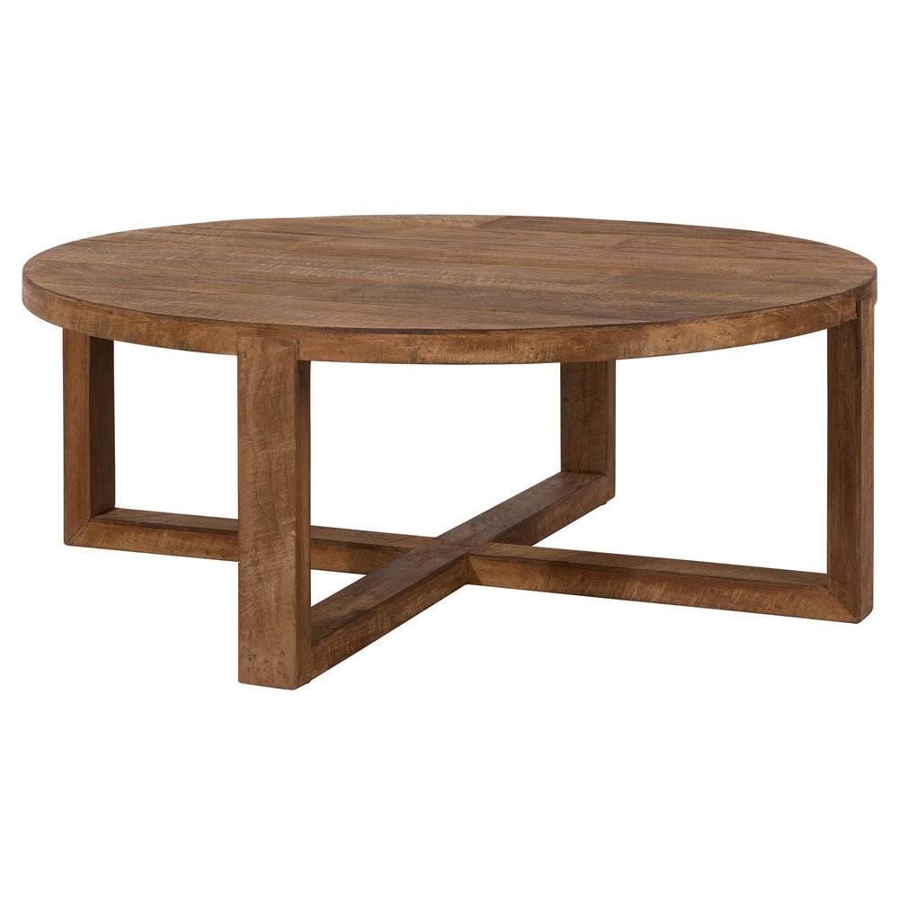 Dtp Interiors Icon Round Coffee Table In Recycled Teakwood