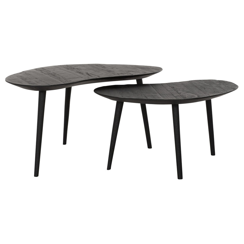 Product photograph of Dtp Interiors Organus Set Of 2 Coffee Tables In Recycled Black Teakwood from Olivia's.
