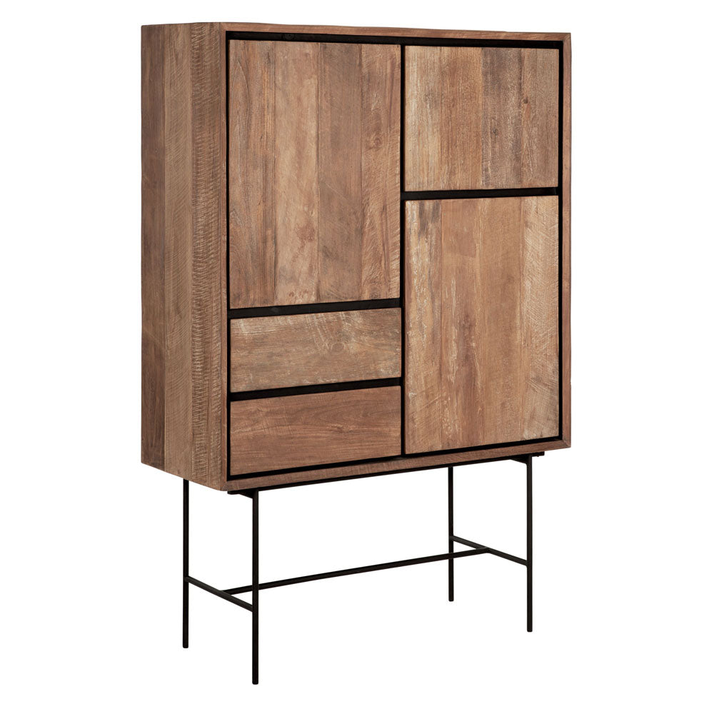 Product photograph of Dtp Home Metropole 3 Door Cupboard In Recycled Teakwood Finish Small from Olivia's.