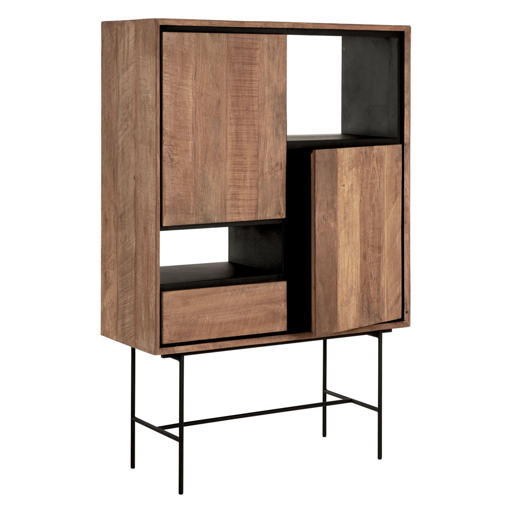 Product photograph of Dtp Home Metropole Bookcase With Open Racks In Recycled Teakwood Finish Small from Olivia's.