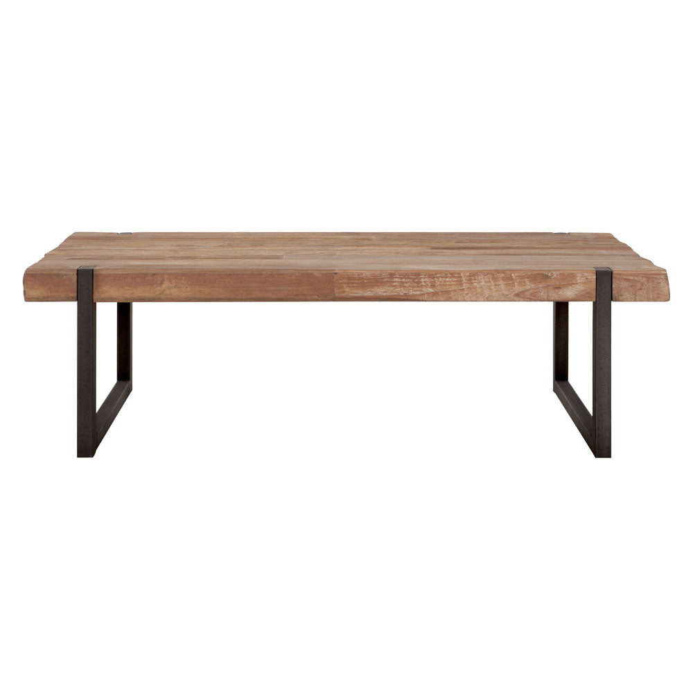 Dtp Home Beam Rectangular Coffee Table With Recycled Teakwood Finish Top Small
