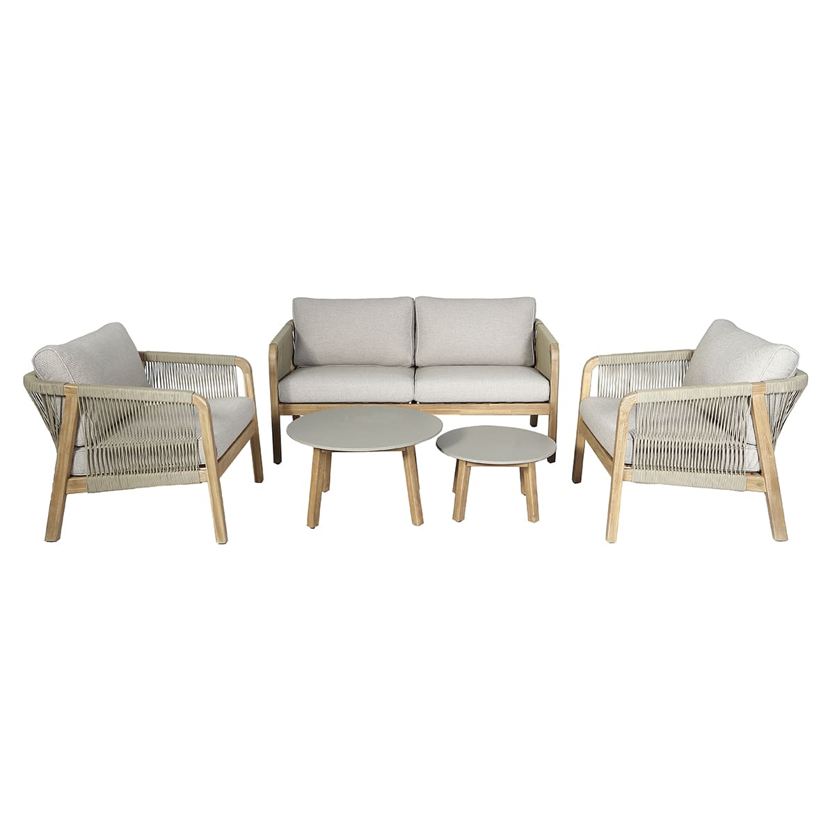 Maze Outdoor Martinique Rope Weave Sofa Set In Acacia Rope 2 Seater
