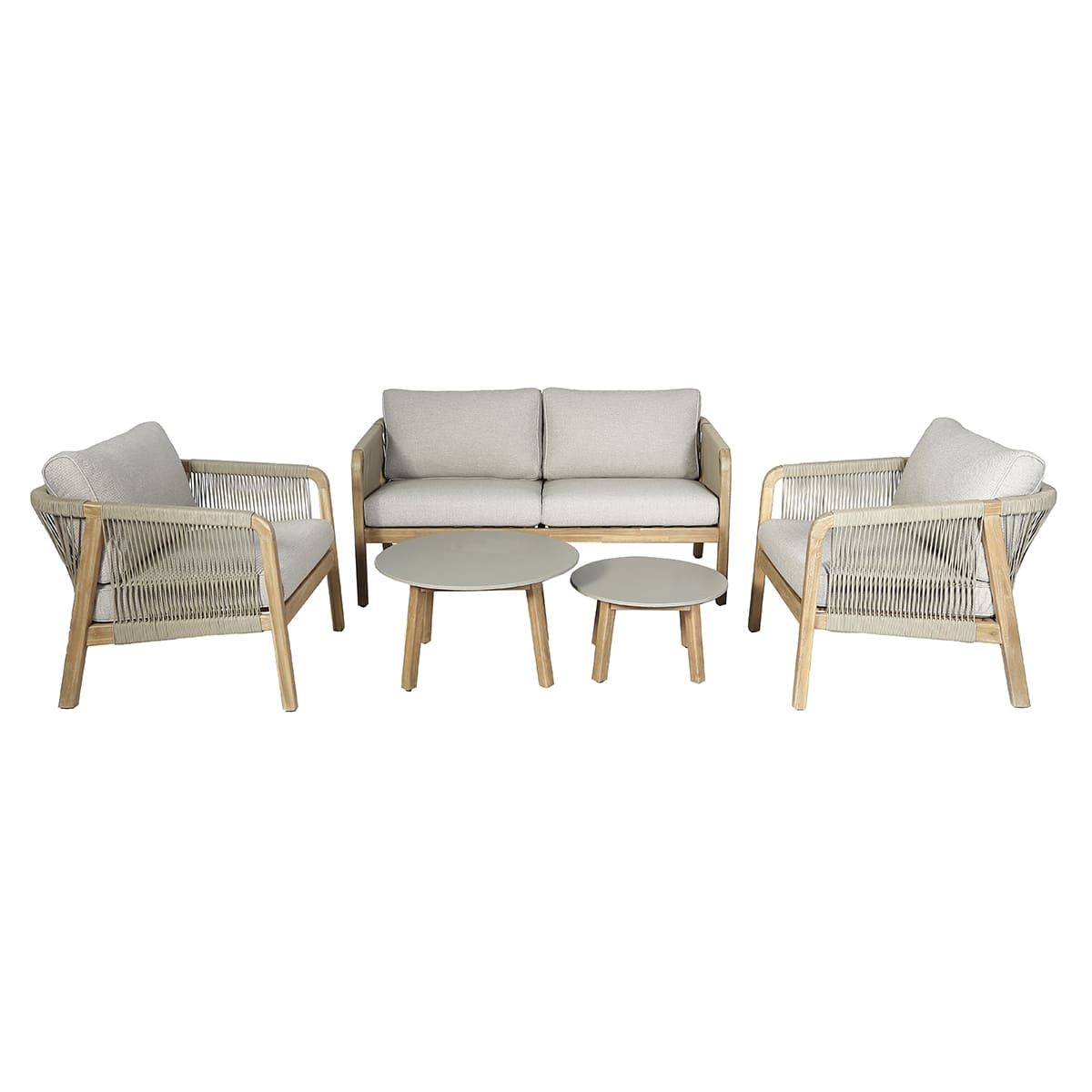 Product photograph of Maze Outdoor Martinique Rope Weave Sofa Set In Acacia Rope 3 Seater from Olivia's