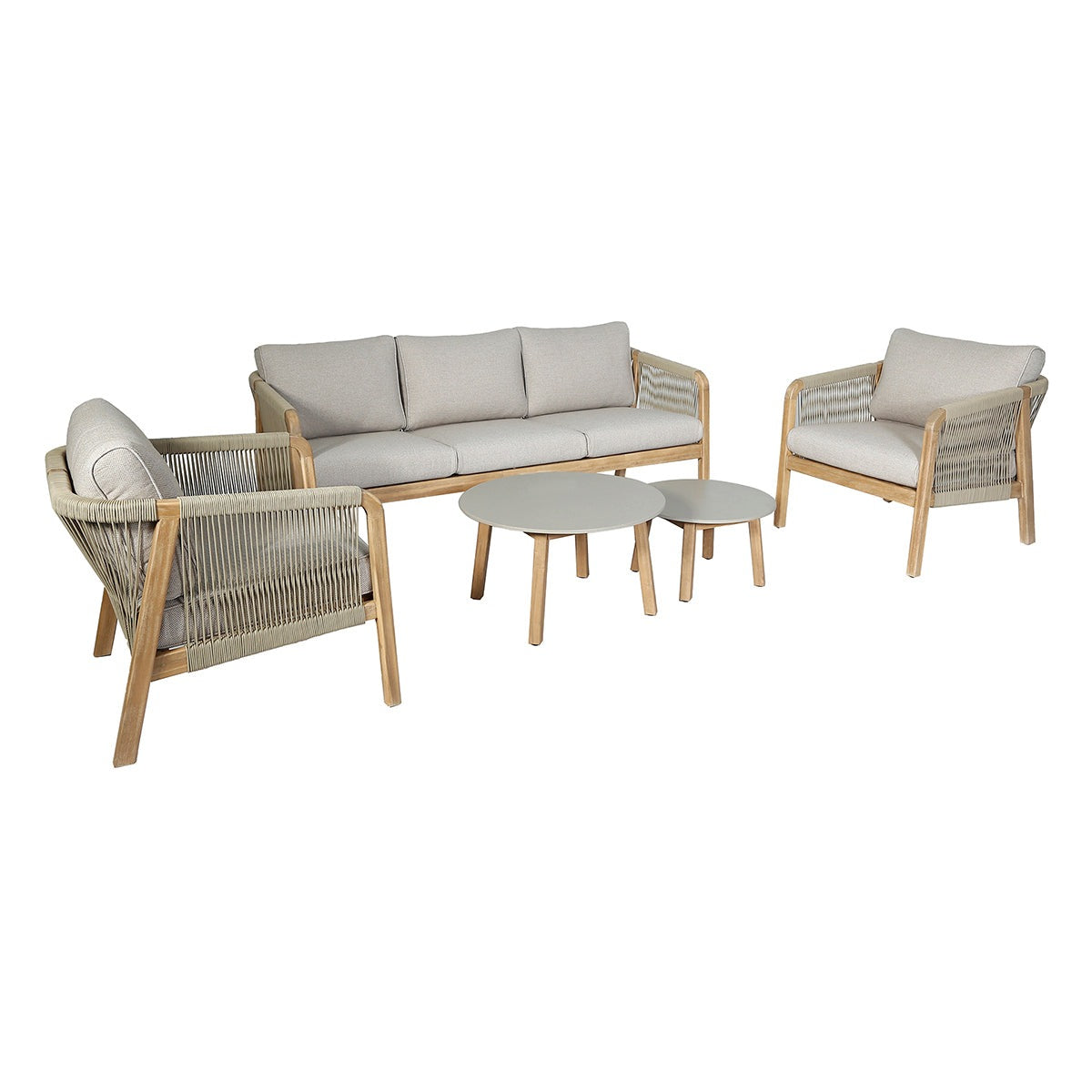 Product photograph of Maze Outdoor Martinique Rope Weave Sofa Set In Acacia Rope 2 Seater from Olivia's.