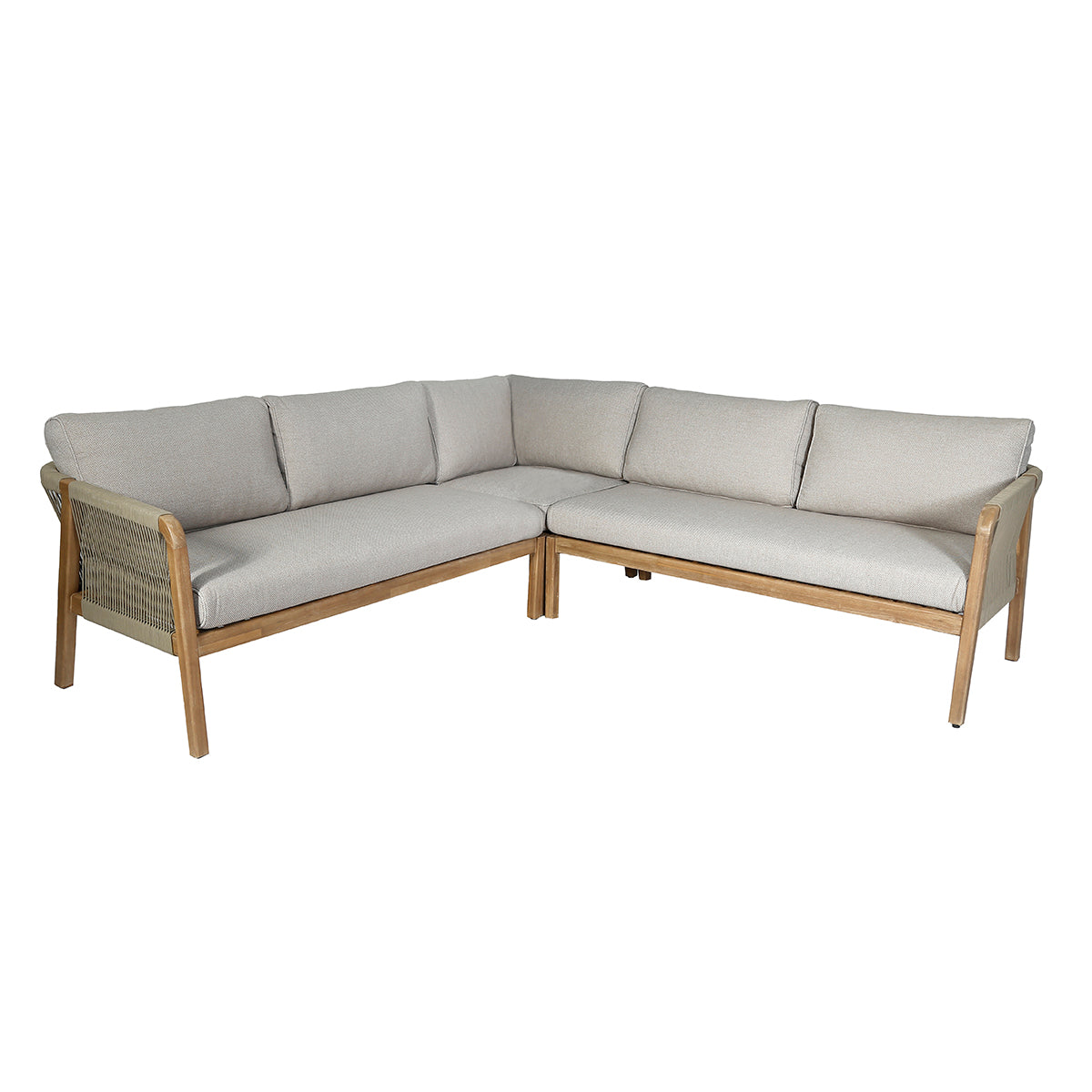 Maze Outdoor Martinique Rope Weave Corner Sofa Set In Acacia Rope