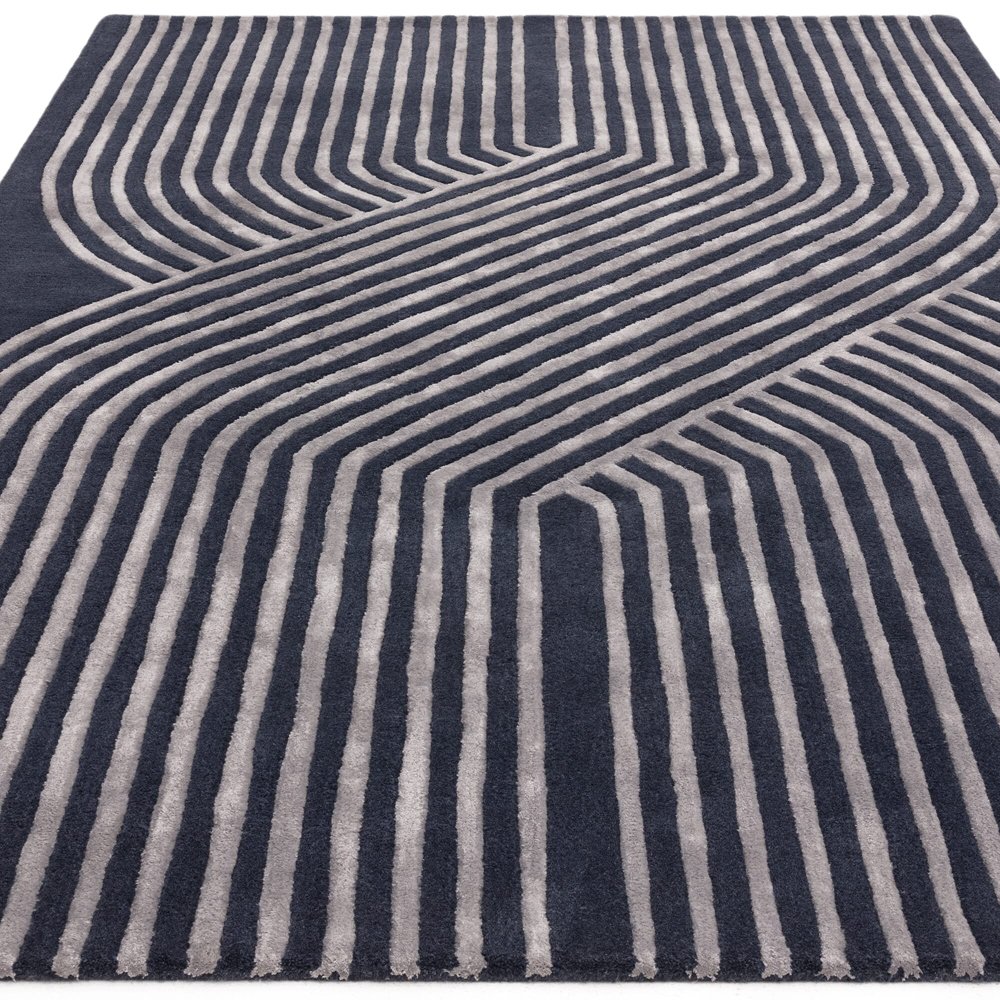 Product photograph of Asiatic Carpets Matrix Rug Solstice Navy 160x230cm from Olivia's.