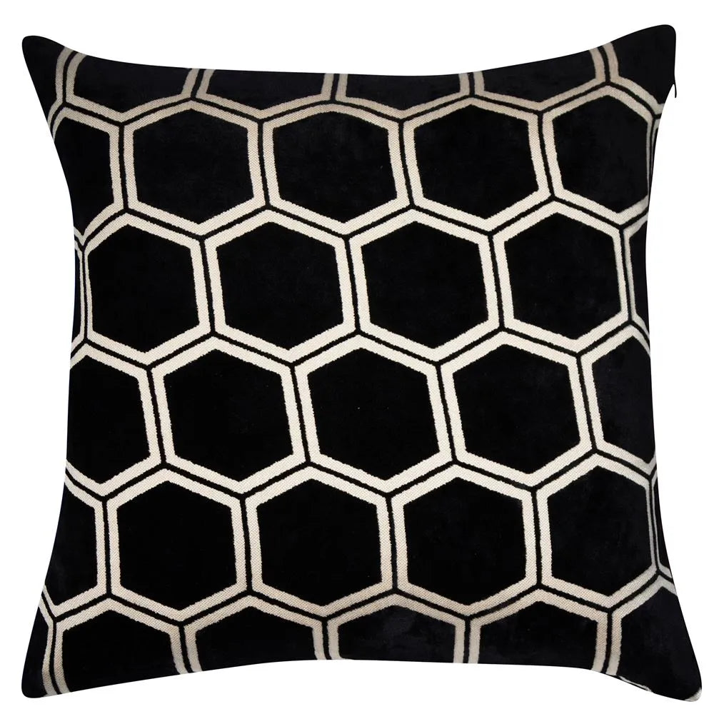 Product photograph of Malini Ivor Cushion In Black from Olivia's