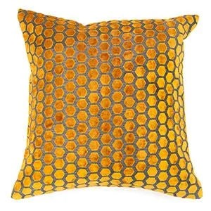 Product photograph of Malini Large Jorvik Cushion In Gold from Olivia's