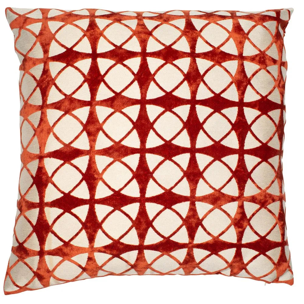 Product photograph of Malini Large Spiral Cushion In Orange from Olivia's