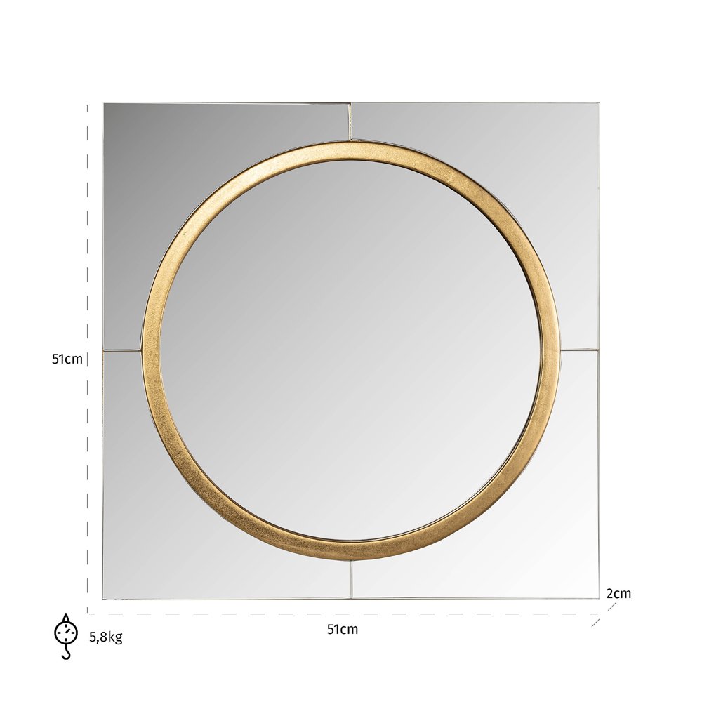 Product photograph of Richmond Interiors Briana Black Gold Mirror from Olivia's.