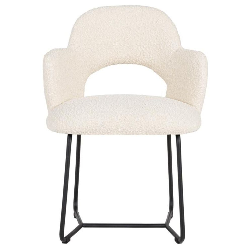 Product photograph of Must Living Vista Arm Chair In Natural Boucle from Olivia's.