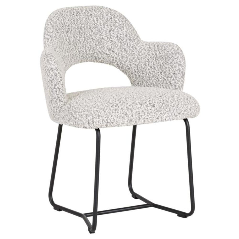 Product photograph of Must Living Vista Arm Chair In Light Grey Boucle from Olivia's.