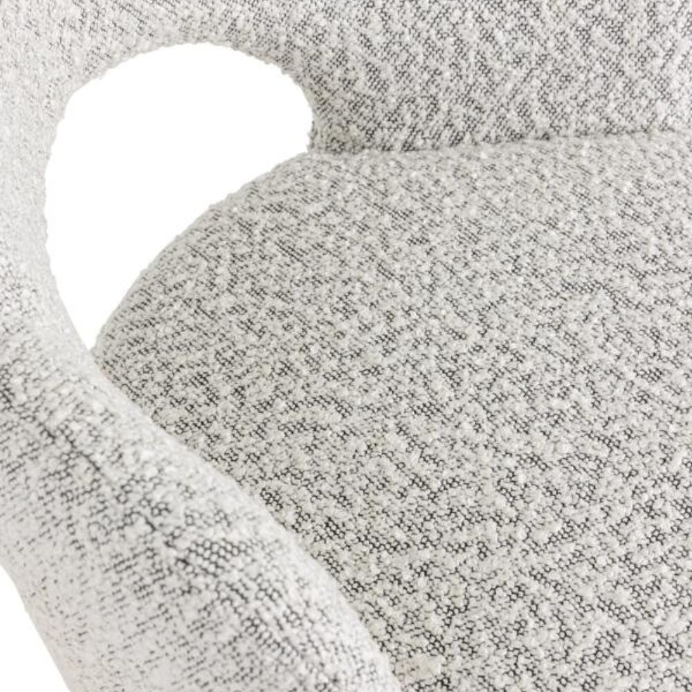 Product photograph of Must Living Vista Arm Chair In Light Grey Boucle from Olivia's.