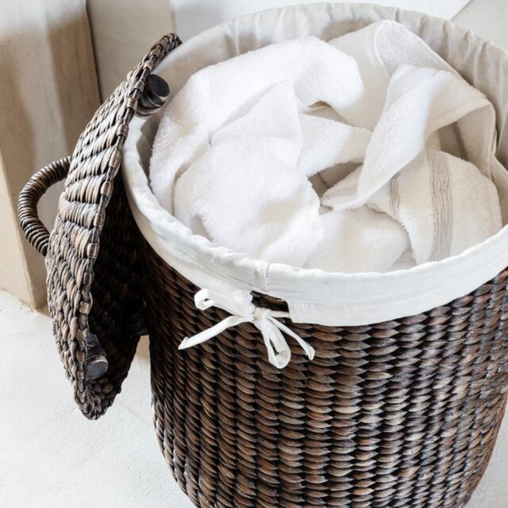 Product photograph of Must Living Tahiti Laundry Basket In Black Wash from Olivia's.