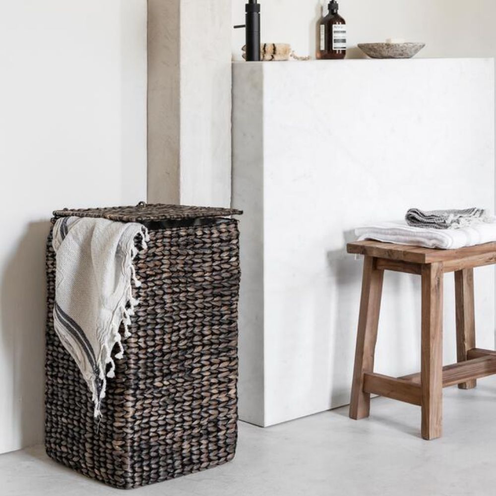 Product photograph of Must Living Palawan Laundry Basket In Black Wash from Olivia's.