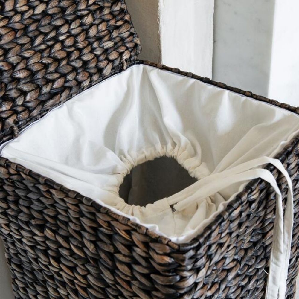 Product photograph of Must Living Palawan Laundry Basket In Black Wash from Olivia's.