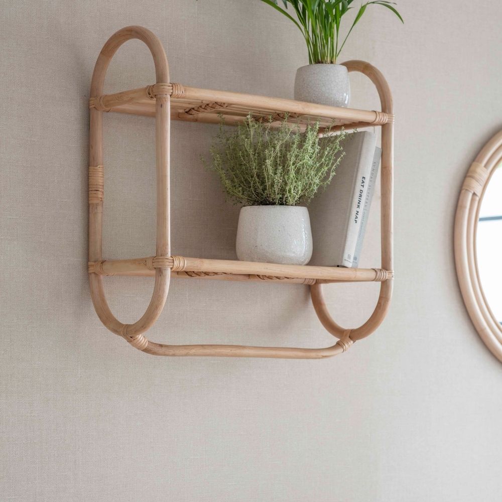 Product photograph of Garden Trading Mayfield Natural Double Wall Shelf from Olivia's