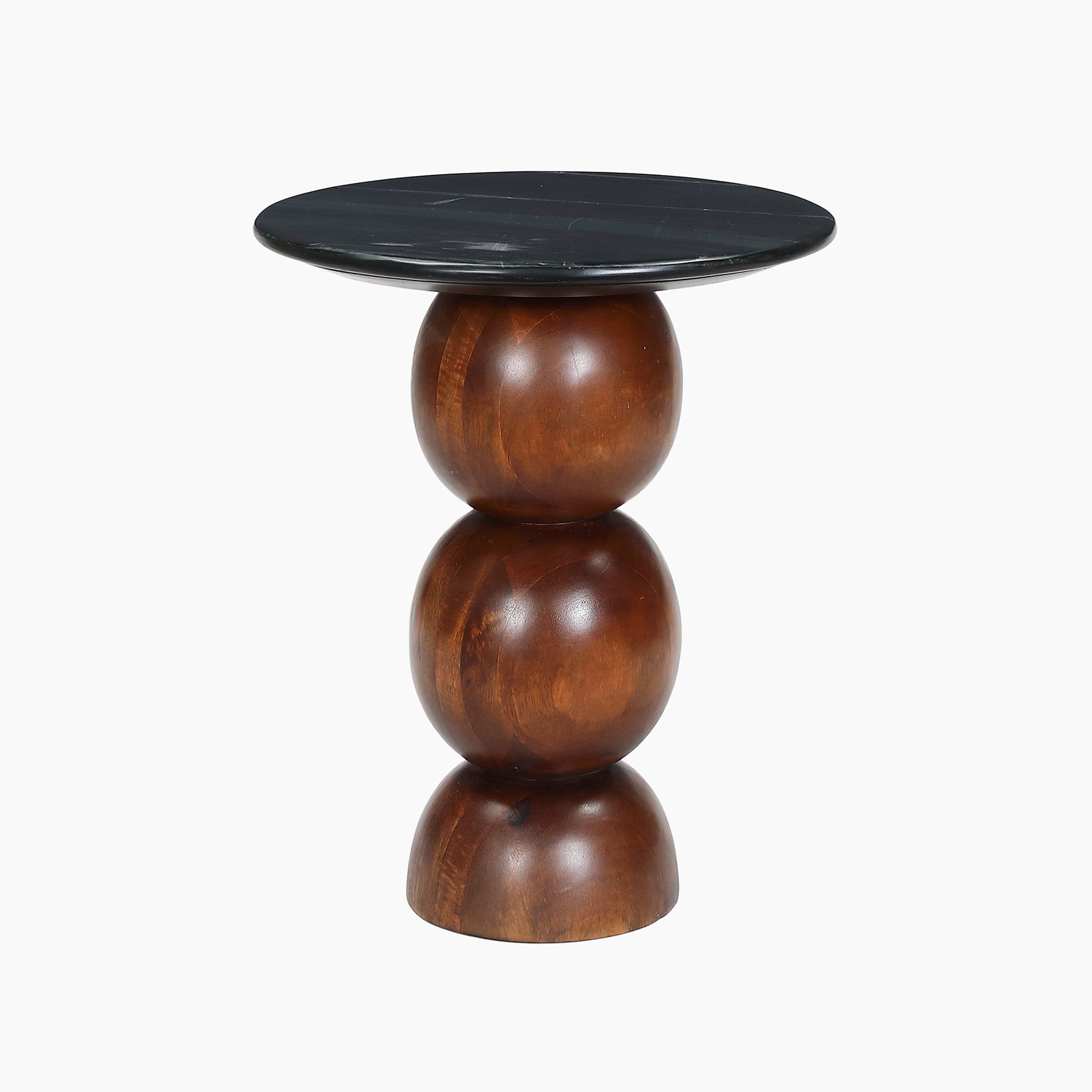 Product photograph of Orbit End Table - Black Marble Top from Olivia's.