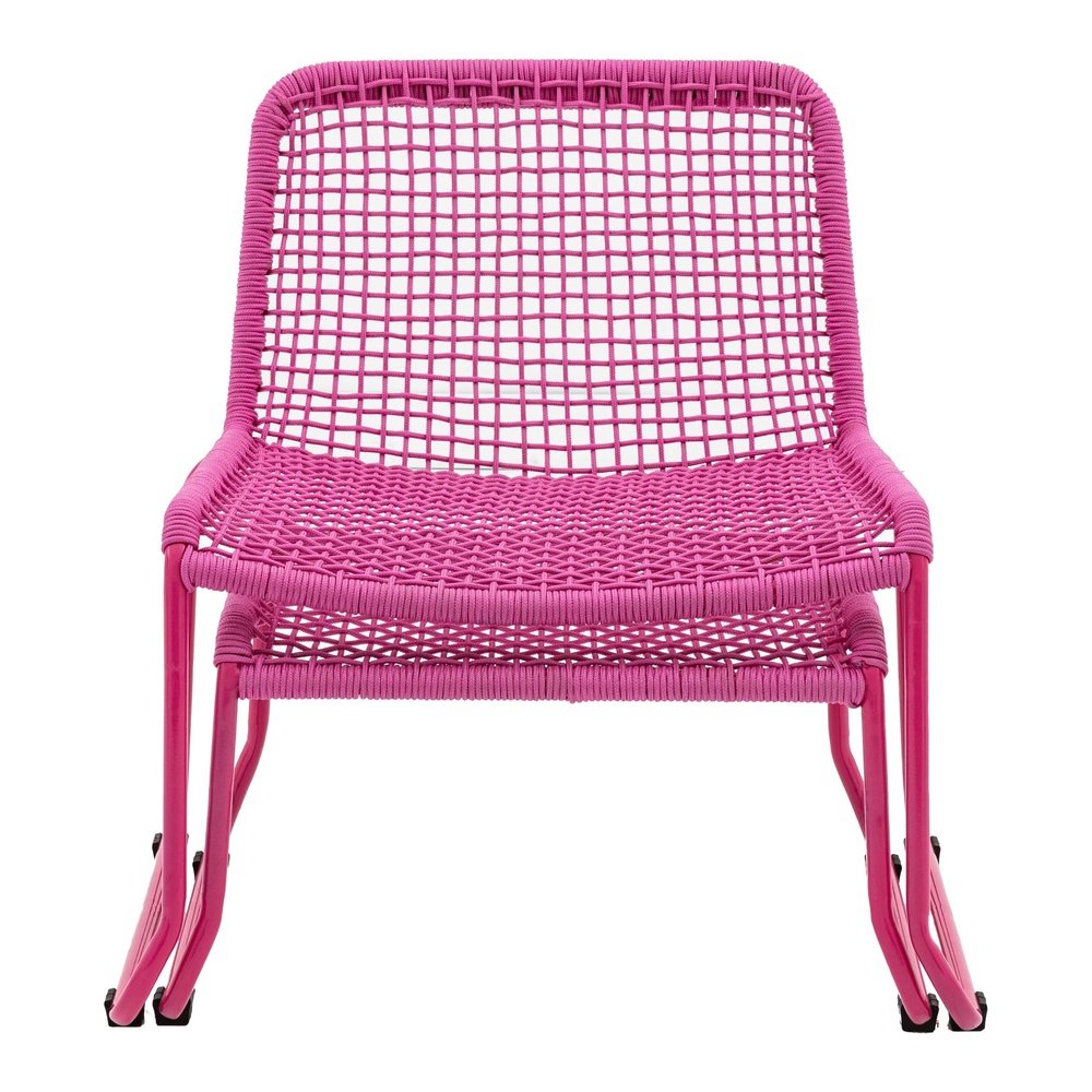 Gallery Interiors Outdoor Sosana Lounge Chair With Footstool In Pink