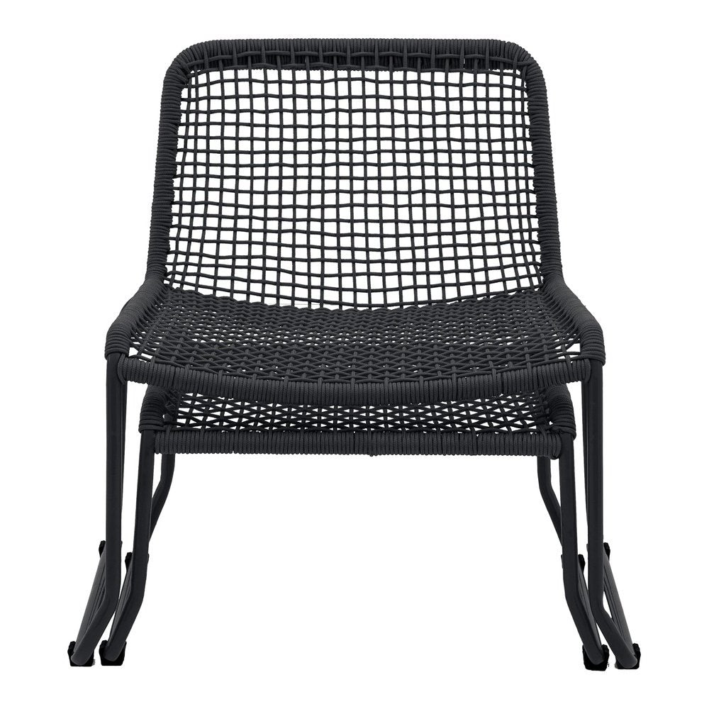 Gallery Interiors Outdoor Sosana Lounge Chair With Footstool In Black