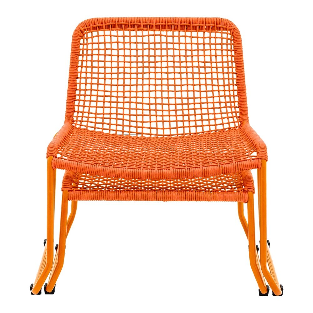 Gallery Interiors Outdoor Sosana Lounge Chair With Footstool In Orange