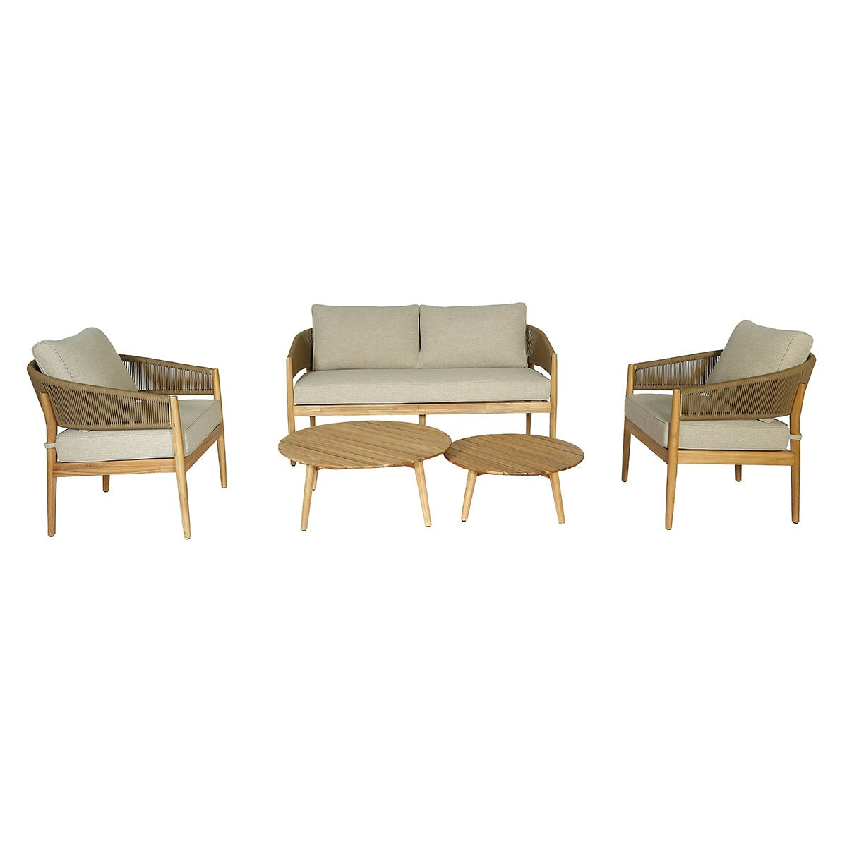 Product photograph of Maze Outdoor Porto Rope Weave Lounge Set In Sandstone 3 Seater from Olivia's.