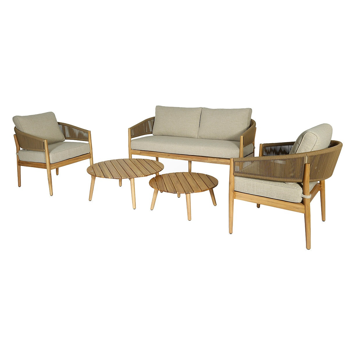 Maze Outdoor Porto Rope Weave Lounge Set In Sandstone 2 Seater