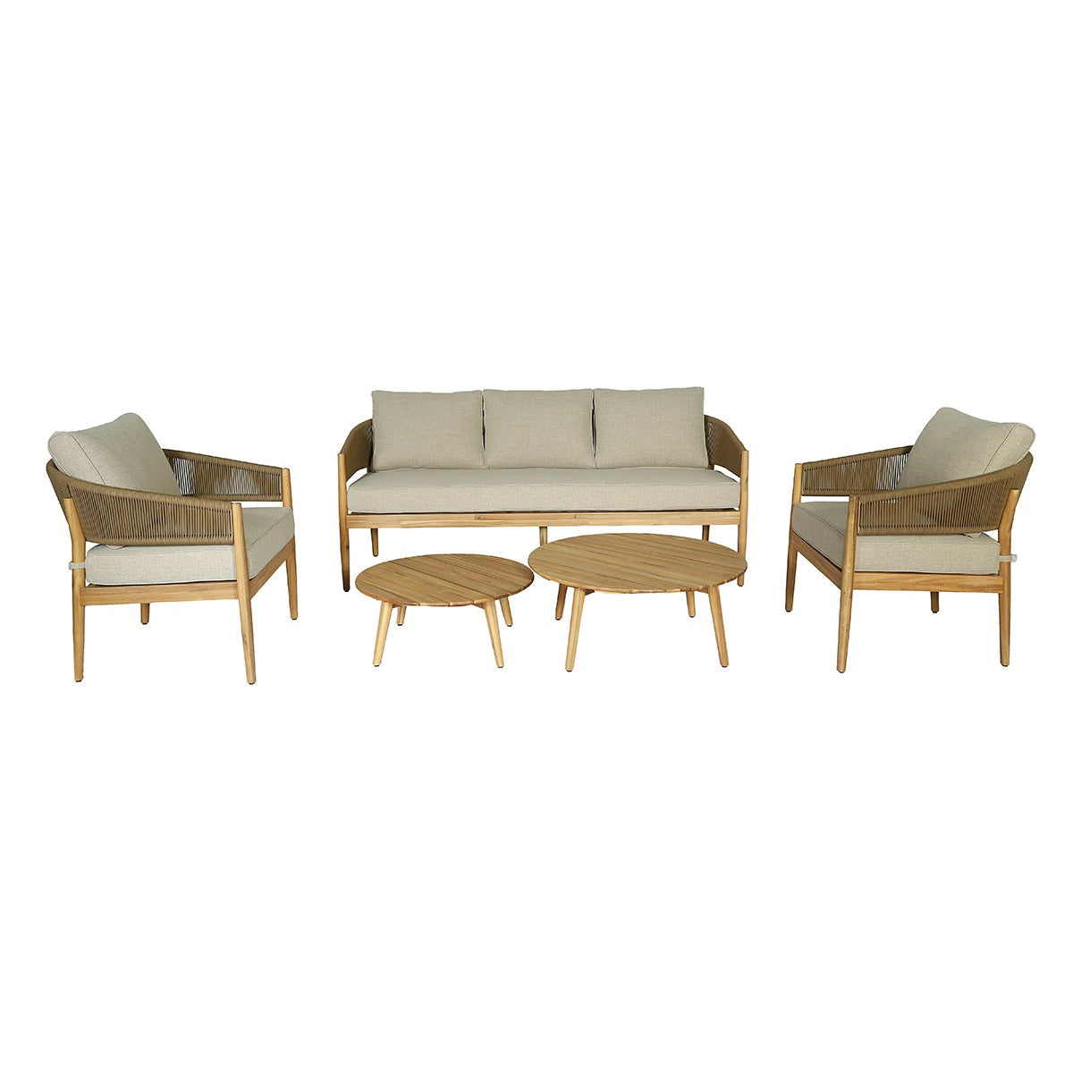 Product photograph of Maze Outdoor Porto Rope Weave Lounge Set In Sandstone 2 Seater from Olivia's.
