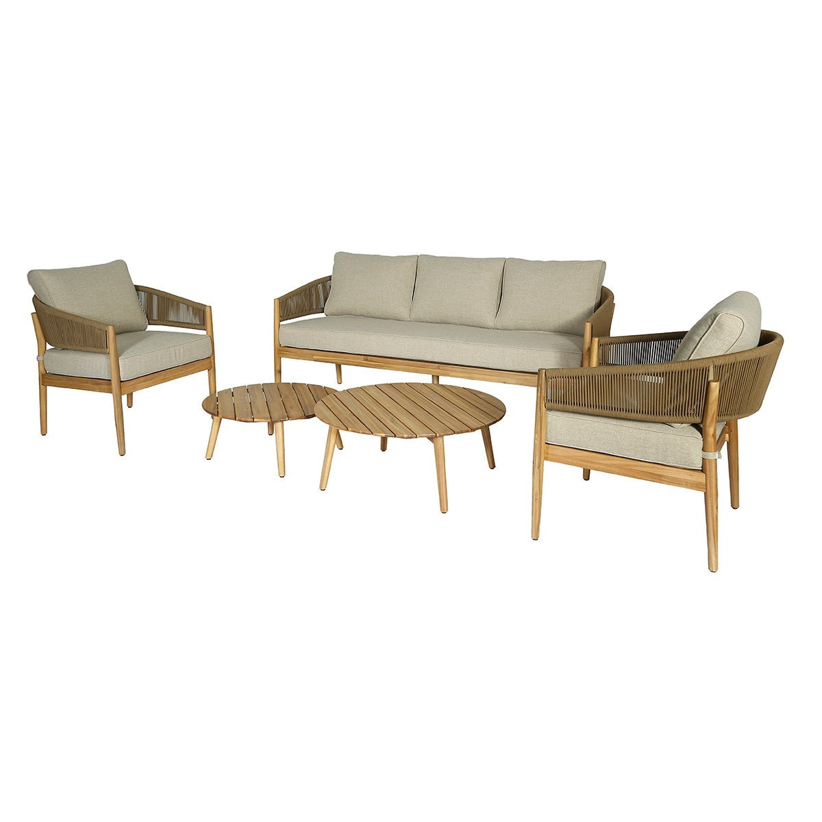 Product photograph of Maze Outdoor Porto Rope Weave Lounge Set In Sandstone 2 Seater from Olivia's.