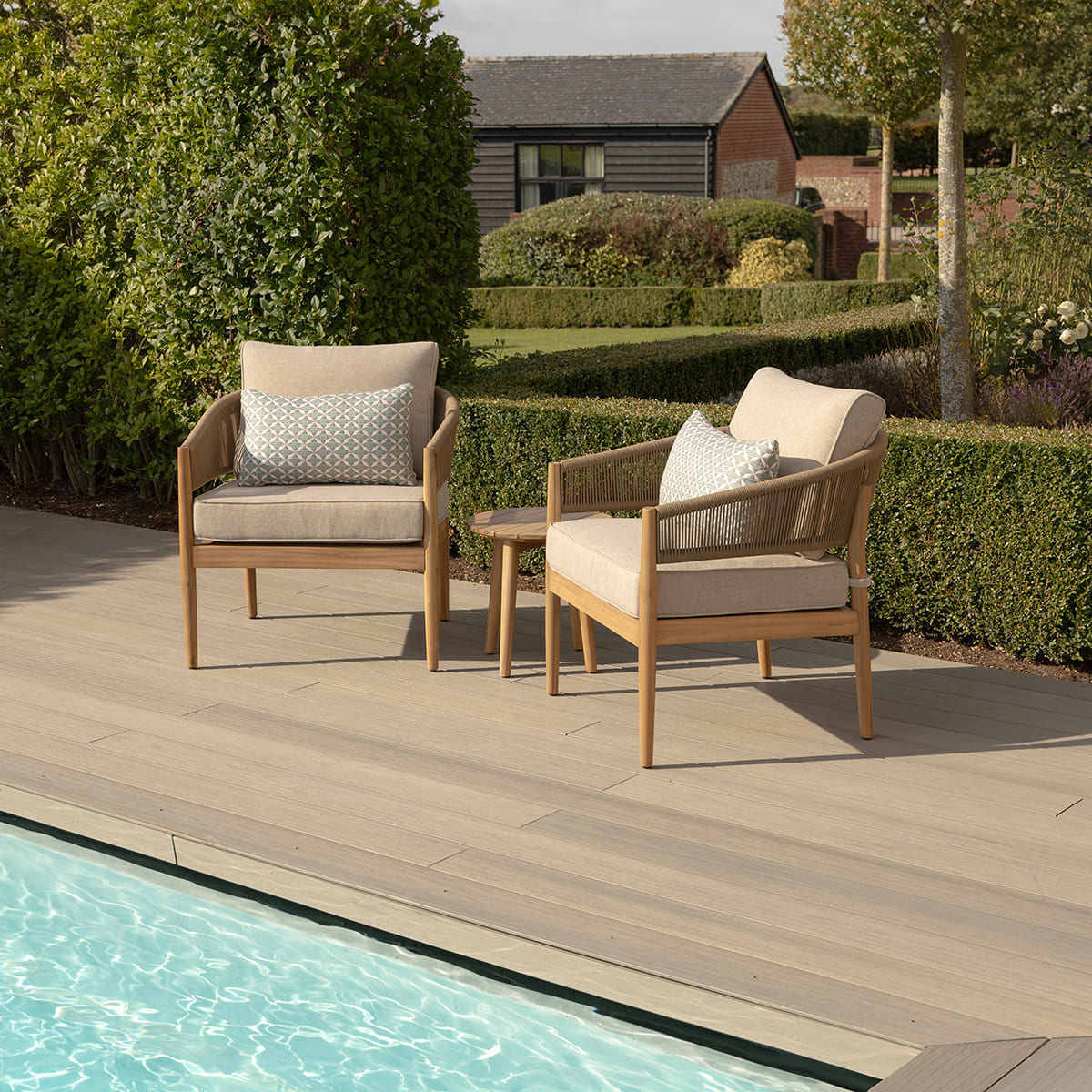 Product photograph of Maze Outdoor Port Rope Weave Lounge Set In Sandstone from Olivia's.