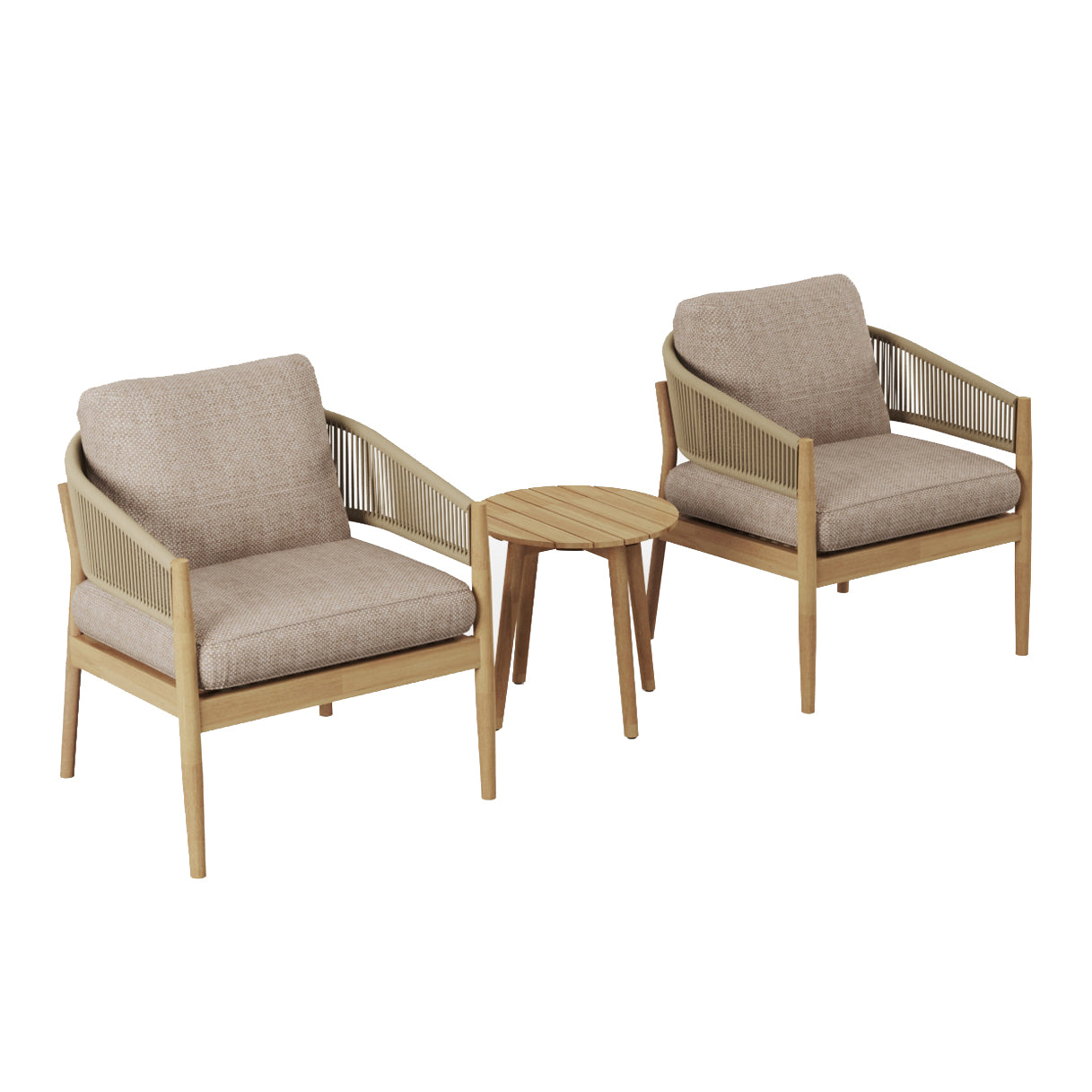 Product photograph of Maze Outdoor Port Rope Weave Lounge Set In Sandstone from Olivia's