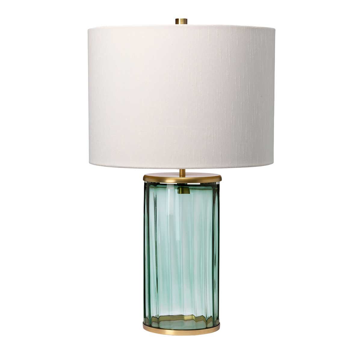 Quintiesse Reno Table Lamp Green Aged Brass