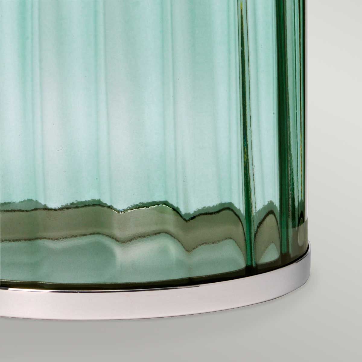 Product photograph of Quintiesse Reno Table Lamp Green Polished Nickel from Olivia's.