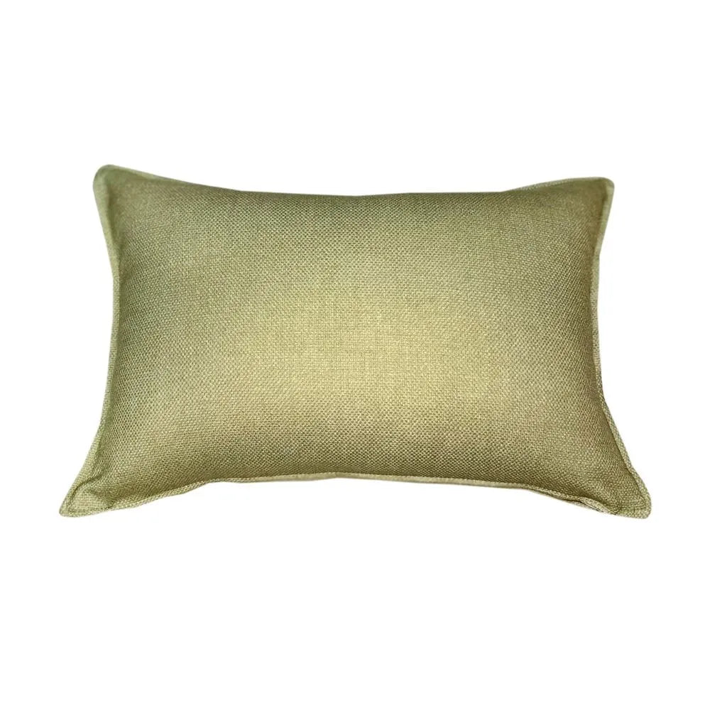 Malini Linea Rectangle Cushion In Leaf Green