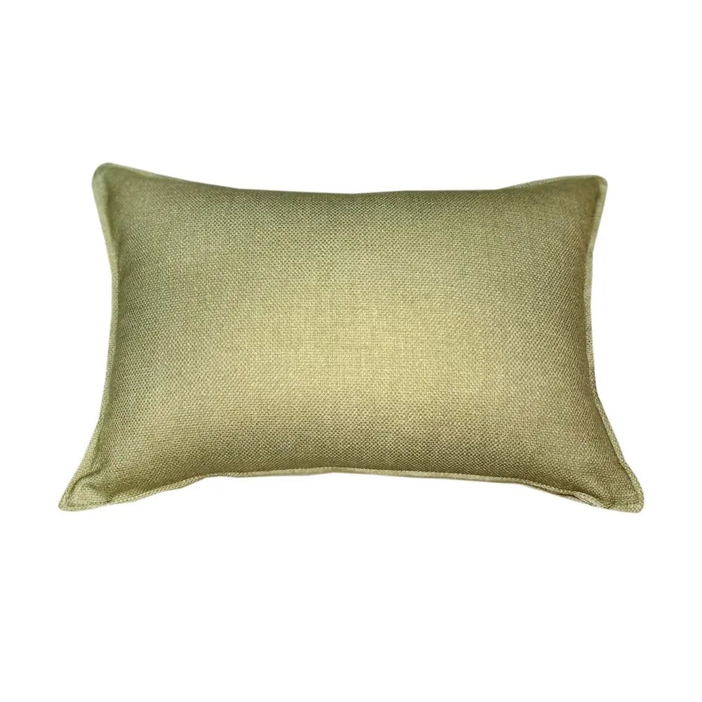 Product photograph of Malini Linea Rectangle Cushion In Leaf Green from Olivia's