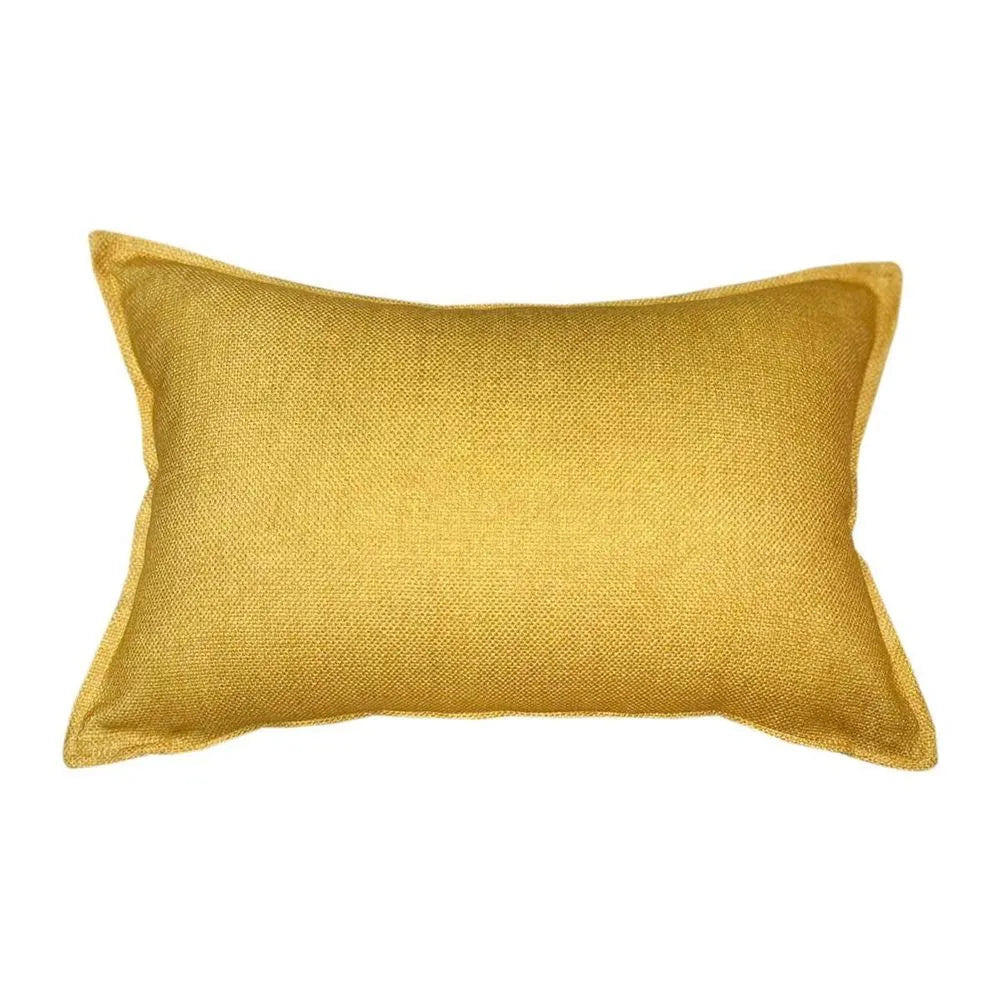 Product photograph of Malini Linea Rectangle Cushion In Mustard from Olivia's