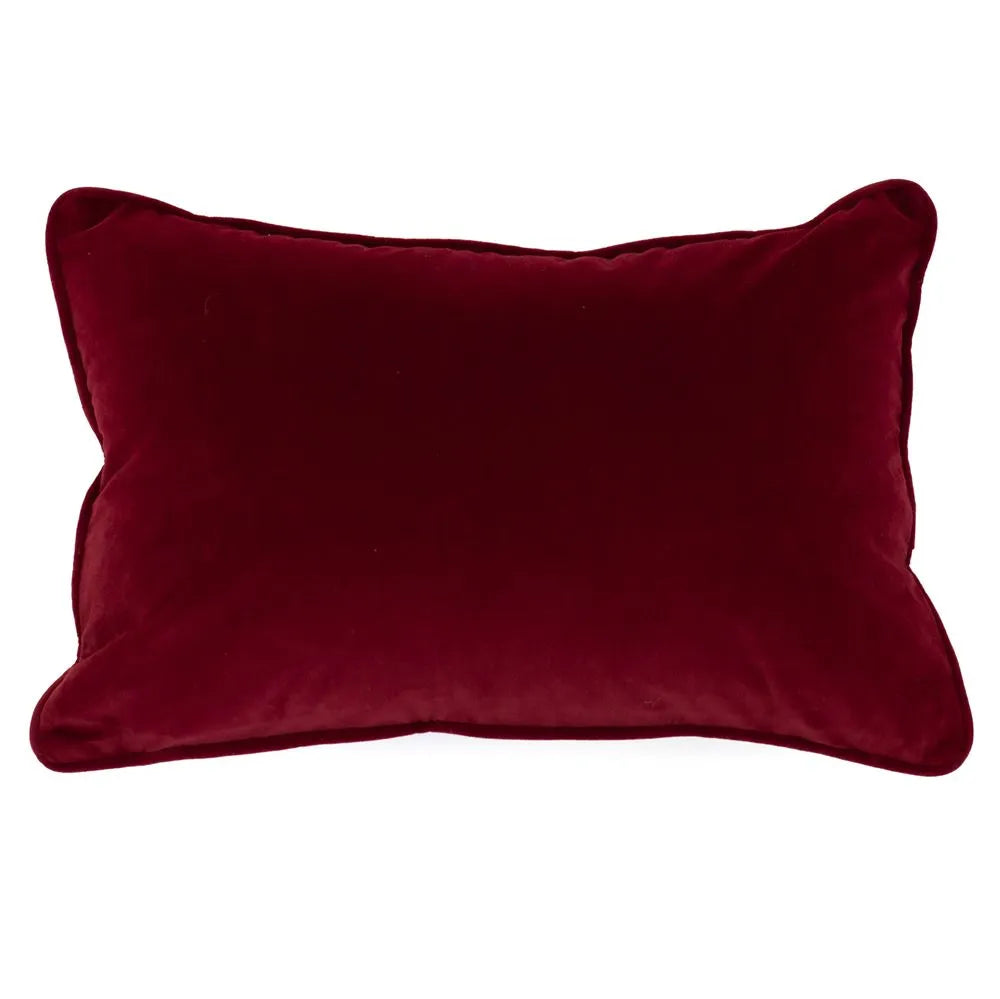Product photograph of Malini Luxe Rectangle Cushion In Bloodred from Olivia's