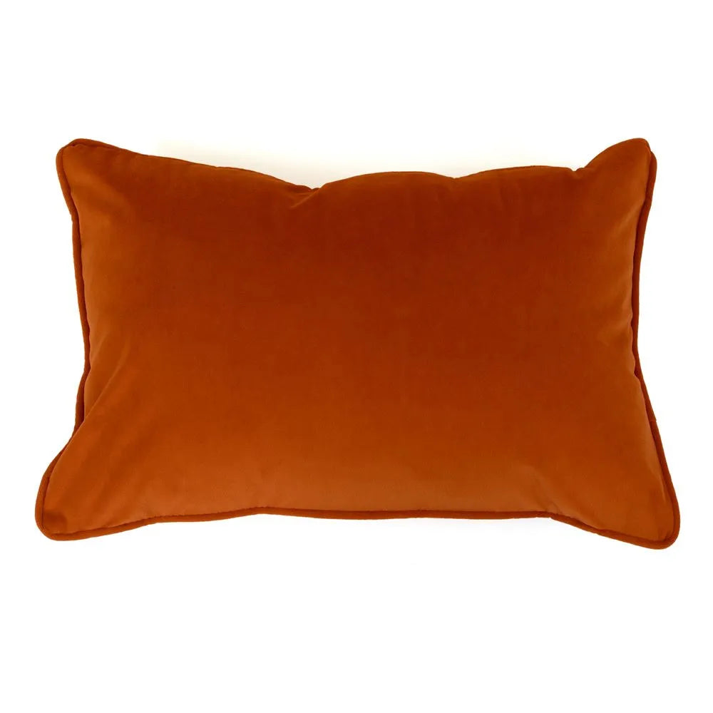 Product photograph of Malini Luxe Rectangle Cushion In Orange from Olivia's