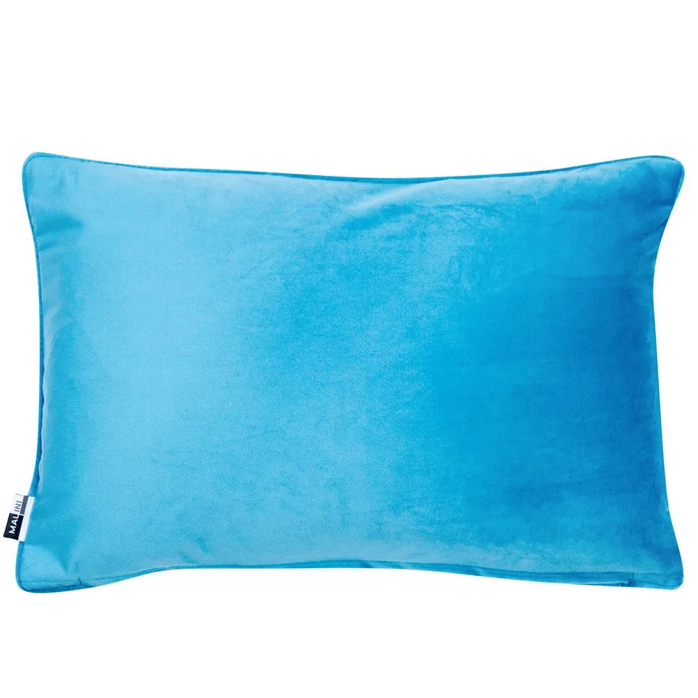 Product photograph of Malini Luxe Rectangle Cushion In Turquoise from Olivia's