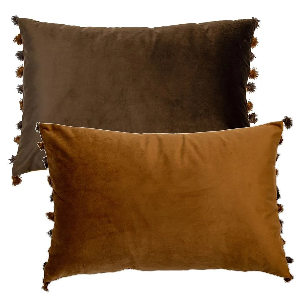 Product photograph of Malini Nappa Coffee Tan Cushion from Olivia's