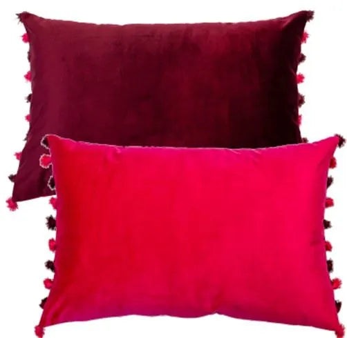 Malini Nappa Cushion In Fuschia Aubergine