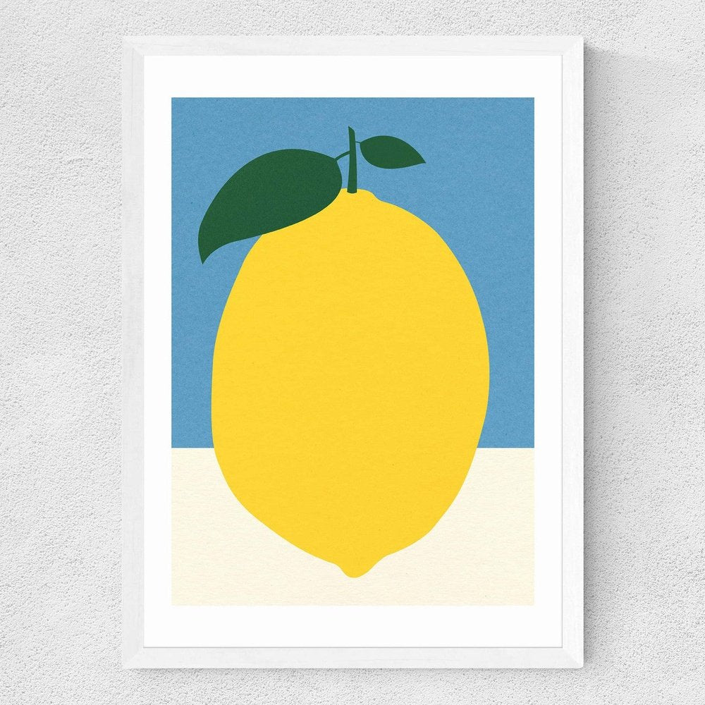 Product photograph of Yellow Lemon By Rosi Feist - A3 White Framed Art Print from Olivia's