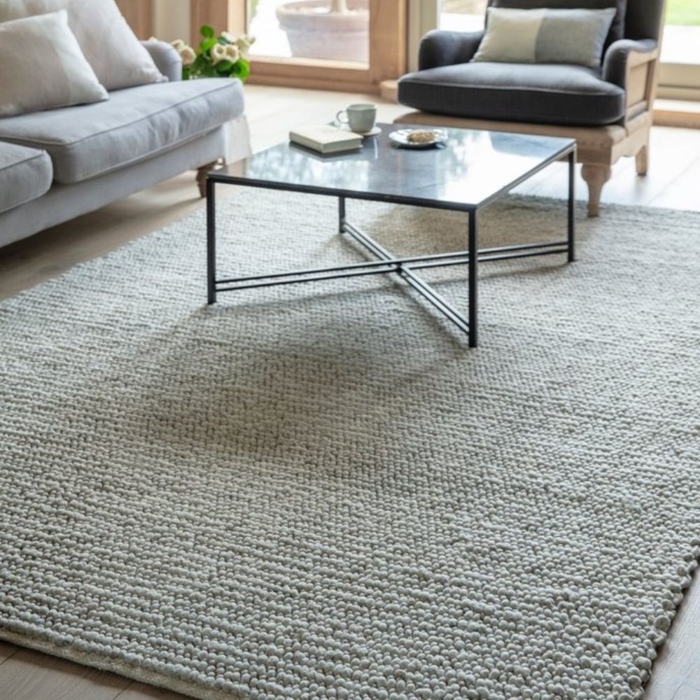 Product photograph of Garden Trading Badbury Wool Polyester Rug In Stone from Olivia's.